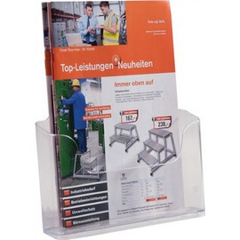 Brochure Holder for DIN A4 Transparent Acrylic Wall / Table Model