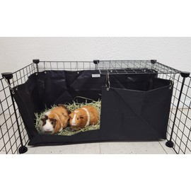 Hayzee Original Guinea Pig Hay Holder Feeder Litter Box Less Mess Encourages Natural Burrowing Instincts and Provides Ample Supply of Hay to Guinea Pigs and Rabbits (Black, 27" with Front)