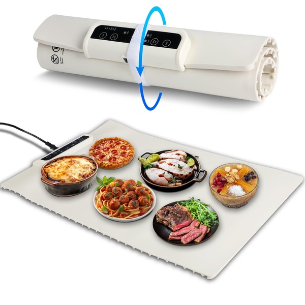 Orgthin Electric Warming Tray, Full Surface Heating Plate, Foldable Heating