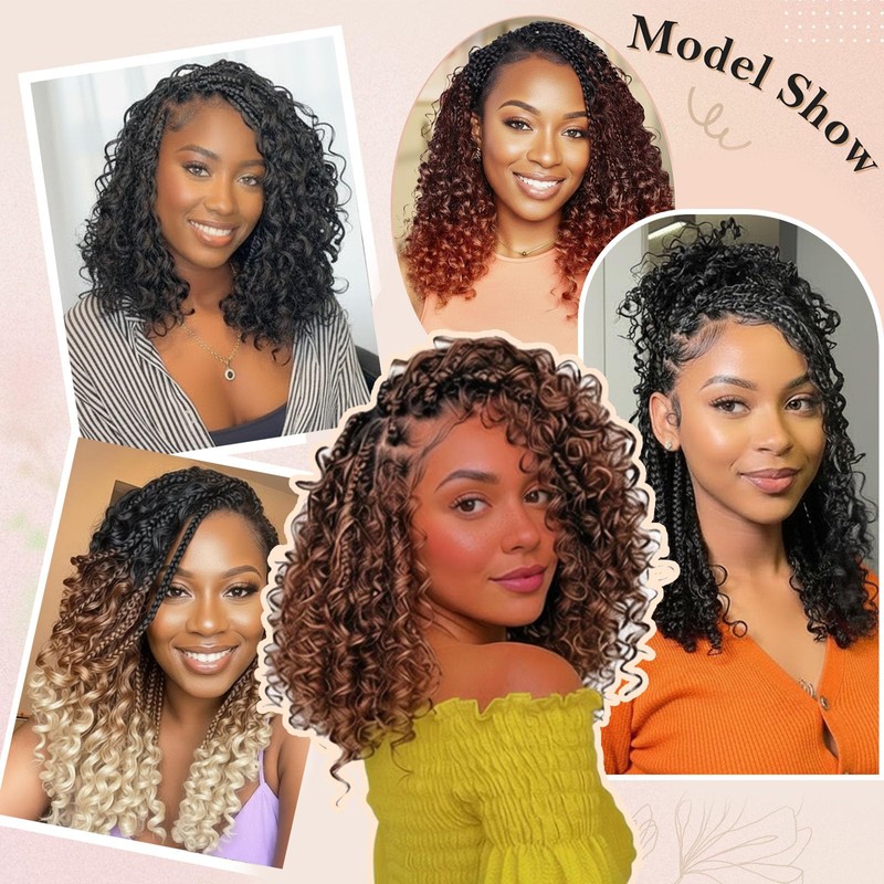 4 packs Track Braid Hair Boho Box Braids Goddess Curl