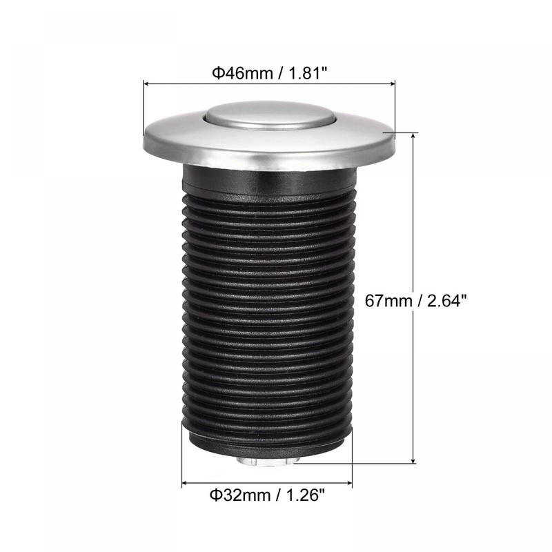 sourcing map Garbage Disposal Air Switch Button 32mm Dia 304