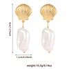GZQ Gold Shell Drop Dangle Earrings for Women Chunky Statement