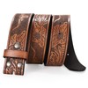 TRIWORKS Western Leather Belt Strap for Men without Buckle Cowboy