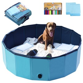 Artilife Dog Whelping Box Pool,Whelping Box for Dogs Birthing,Welping Box Whelping Pen for Puppies Whelping Supplies (Blue, 47" Dia.x12 H(120x30cm))