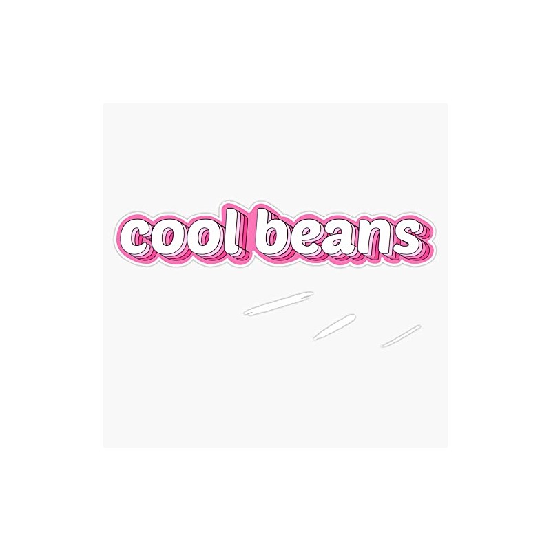 Cool Beans With Pink Outline Bumper Sticker Vinyl Decal 5"