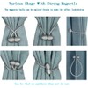 4 Pack Magnetic Curtain Tiebacks, Buckles, Holders, Hooks, Clip for