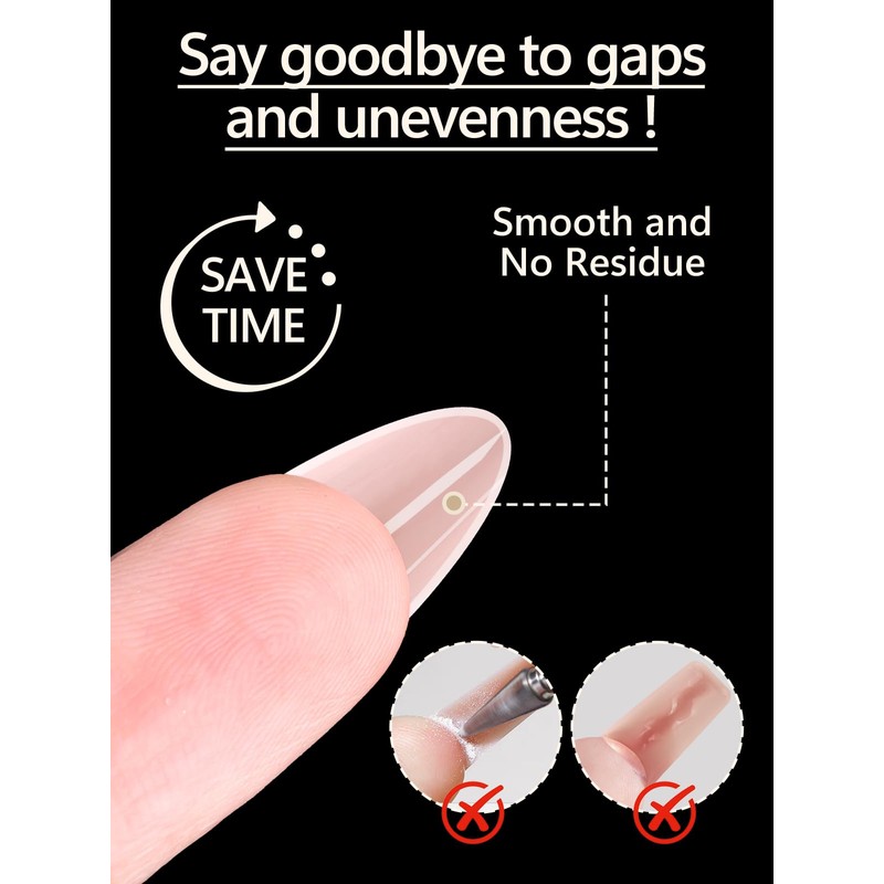 EBANKU 280PCS Sandwich Dual Nail Forms, Dual Forms for Polygel