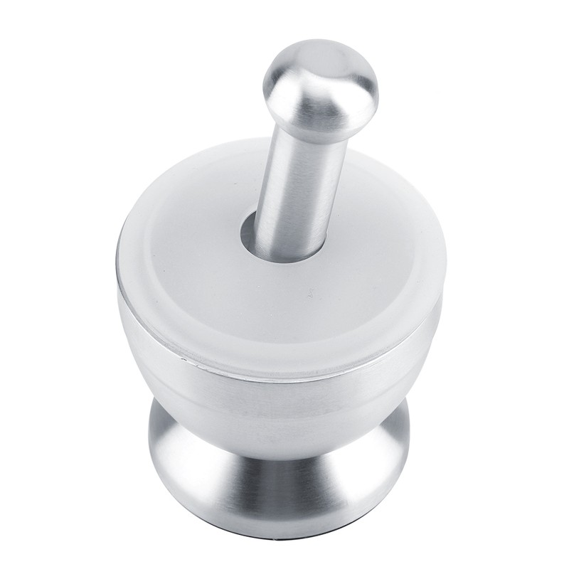 Stainless Steel Mortar Pestle Beans Garlic Spices Foodstuffs Grinder Kitchen