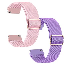 Polyjoy 2 Stück Kinder Nylon Armbänder kompatibel mit Anio 5 Armband, Weiches, dehnbares Mädchen Jungen Ersatzbänder für Anio 5-Rosa+LilaPurle