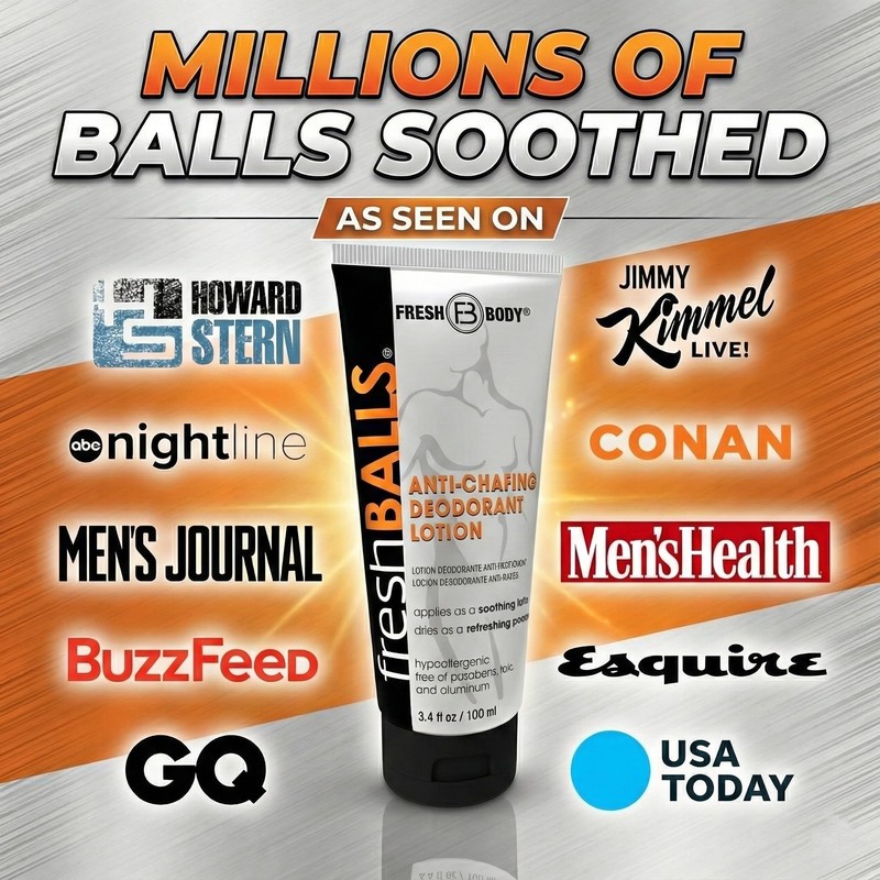 FRESH BALLS Lotion Anti-Chafing Comfort Men's Soothing Cream to Powder