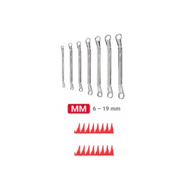 TEKTON 45-Degree Offset Box End Wrench Set with Modular Wrench Organizer, 7-Piece (6-19 mm) | WBE95201