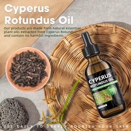 Cyperus Rotundus Oil for Hair Removal, Natural Cyperus Rotundus Oil to Reduce Unwanted Hair Growth, Soothing & Moisturizing, Shrinks Pores, Smooth Skin Care, Suitable for All Skin Types, 2 fl Oz 60ml