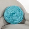 SARO LIFESTYLE Rose Design Throw Pillow, Turquoise, 13"