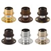 ElekTek Brushed Antique Brass E27 Slatted Socket with Lampshade Ring,