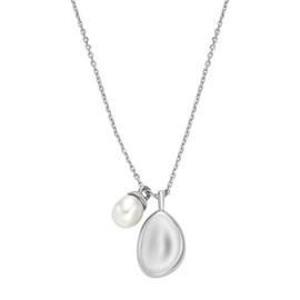 Skagen Agnethe Pearl SKJ1831040 Women's Necklace Silver Stainless Steel, Length: 400+50MM, Width: 12.5MM, Height: 17.6MM, Stainless Steel, No Gemstone