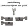 3x Knob Cylinder KSN 60 mm 30/30 Keyed Alike Including