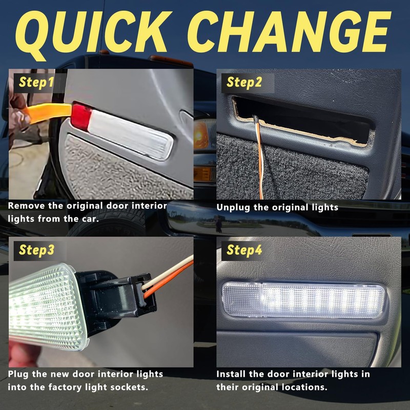 LED Door Interior Panel Courtesy Lights Door Warning Lamp Compatible