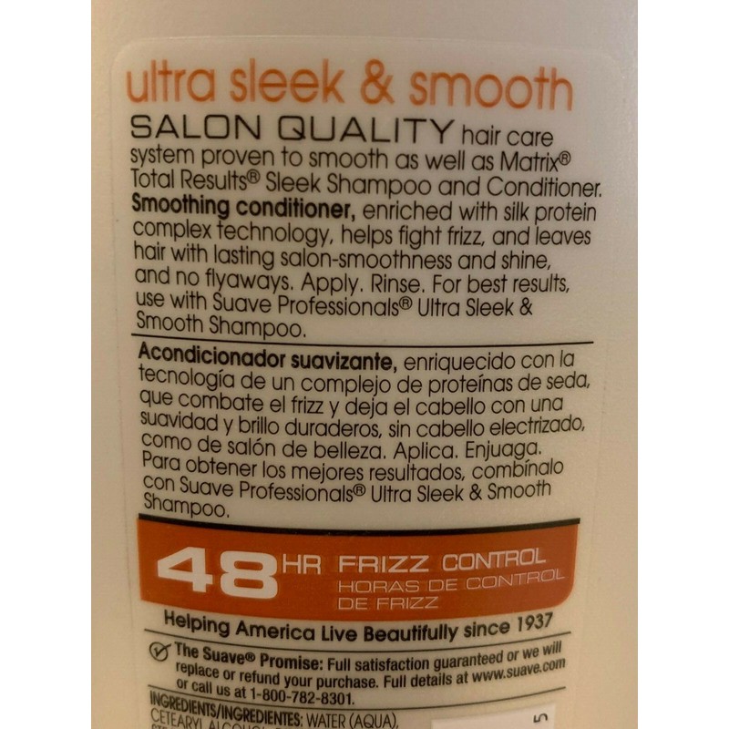 Suave Professionals 48 Hr Frizz Control Sleek Conditioner, 28 oz