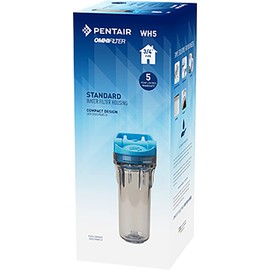 Pentair OMNIFilter WH5 Filter Housing, 10" Standard Clear Sump Water Filter Housing with Integral Mounting Bracket and 3/4" NPT Inlet, Includes Housing, Mounting Screws and Wrench, Clear