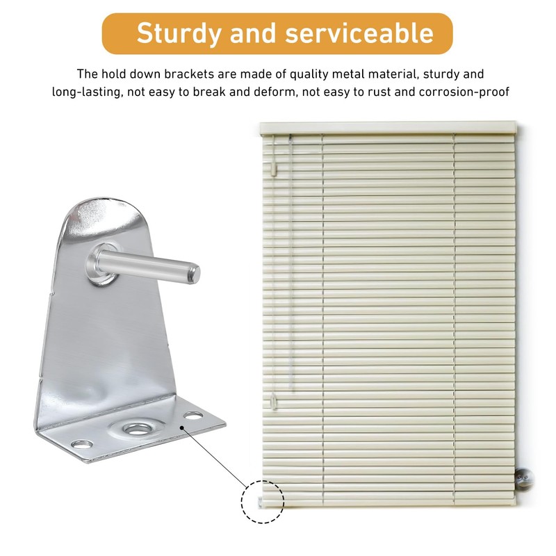 2" Metal Hold Down Brackets with Pins, Blind Brackets Bottom