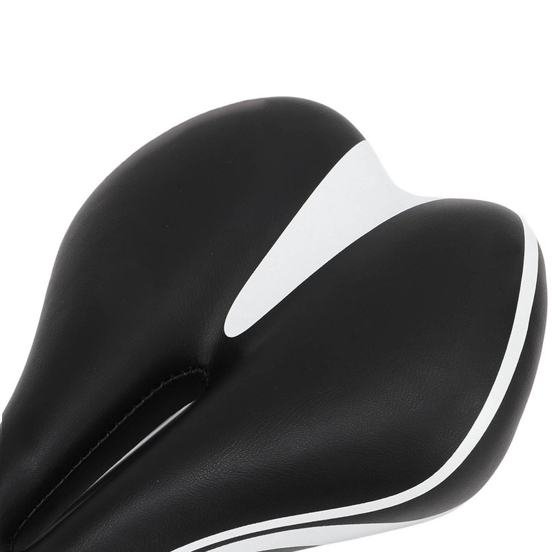 Silicone Bike Saddle Breathable Shock Absorption Black White Mountain Bike