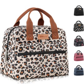 HOMESPON Insulated Lunch Bag for Women Men Lunch Box Cooler Lunch Tote for Work Picnic (Leopard Print)