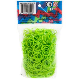 Rainbow Loom Neon Green Rubber Bands with 24 C-Clips (600 Count)