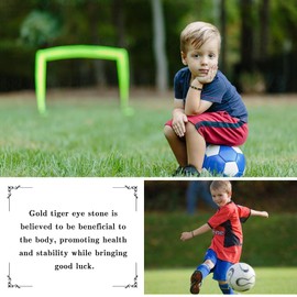 Alissl Soccer Bracelet Gifts for Teen Boys-Gold Tiger Eye Bracelet Brings Health, Safety and Happiness-Great Gifts for Boys on Birthday, Christmas, Graduation, Back to School, Anniversary