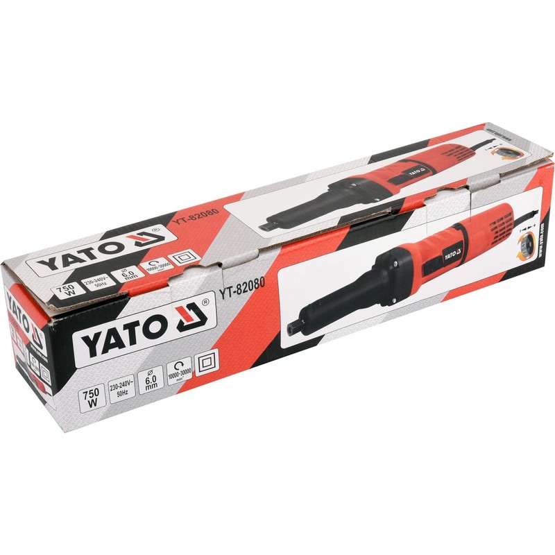 YATO Professional Electric Straight Grinder with 750 Watt, Variable Speed