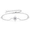 PROSTORY Star Moissanite Link Bracelet for Women (Silver)