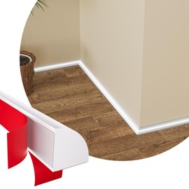 Quarter Round Molding, 237 Inch Peel and Stick Flexible Quarter Round Molding, Self-Adhesive Bathtub Edge Trim, Suitable for Wall Edge, Floor Corner, Staircase Cabinet Edge (White)