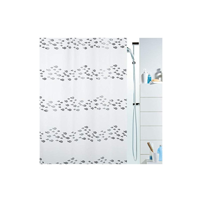 Spirella Shore Silver Shower Curtain DV-PEVA 71x79in. (180 x 200