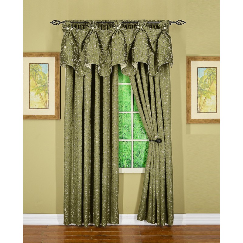 Today's Curtain Madison Reversible Button Valance 20" L, Sage