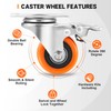 WBD 2" Plate Caster Wheels Set of 8, Heavy Duty