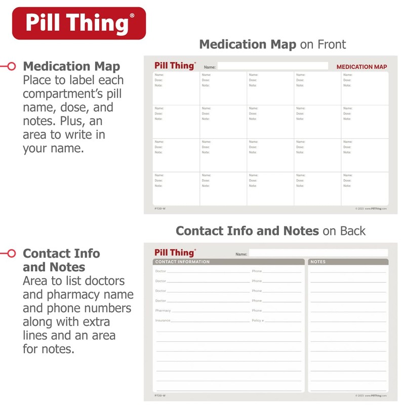 20 Compartment Large Pill Case with Airtight Seal - Silicone
