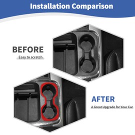 RT-TCZ for RAM Cup Holder Trim Cover Frame Red for Dodge RAM 2012 2013 2014 2015 2016 2017 Red Interior Accessories