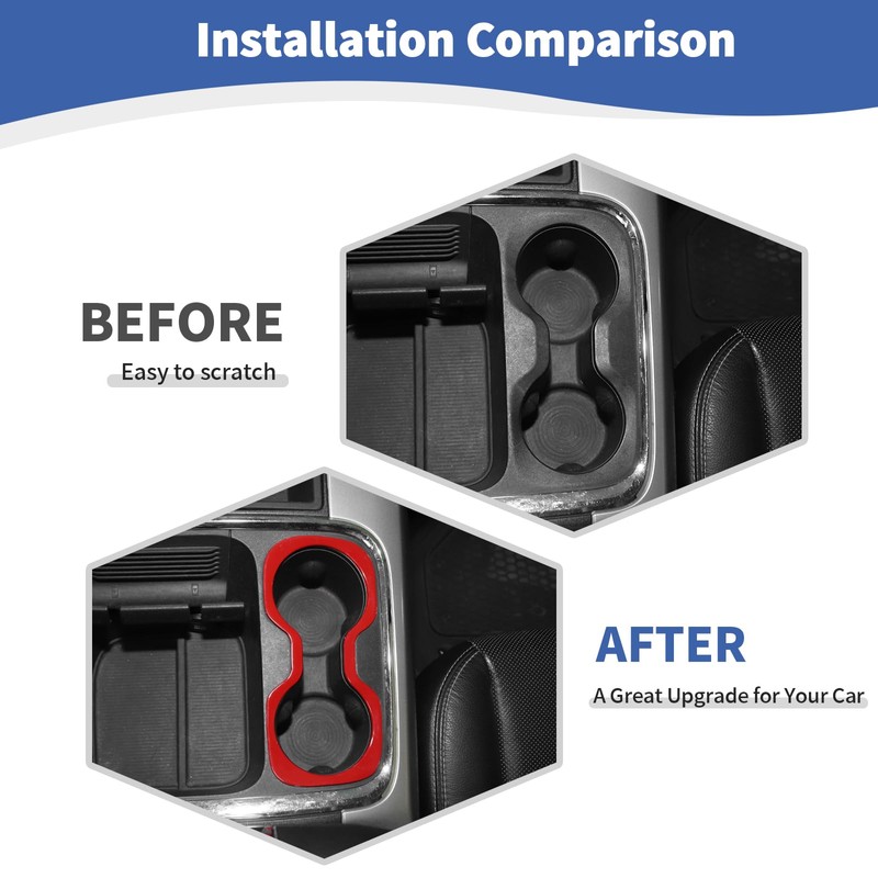 RT-TCZ for RAM Cup Holder Trim Cover Frame Red for