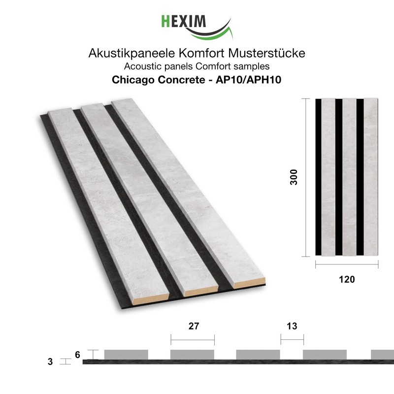 HEXIM Acoustic Panels Sample Piece - Flexible Slat Wall, Wood