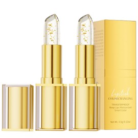 2Pcs Color Changing Lipstick, PH Lipstick Color Changing, PH Adjusting Lip stick, Transferproof Clear Lip Gloss That Changes Color, Long-Lasting Moisturizing Lip Glow, Birthday Gifts for Women