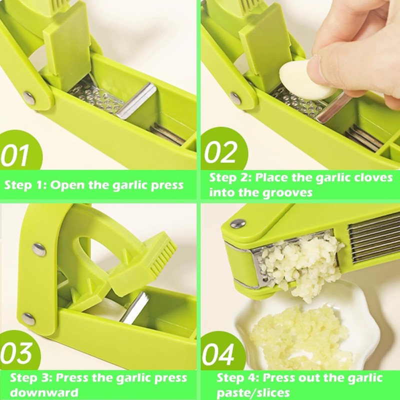 2025 Upgrade 2 - in - 1 Garlic Press and