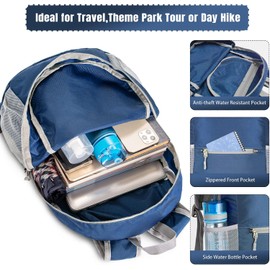 ZOMAKE Mochila de senderismo ultraligera de 20 l – Mochila pequeña plegable resistente al agua para mujeres y hombres