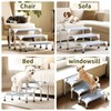 13 Inch 3-Tier Dog Stairs, Cotton Fabric Steps with Non-Slip