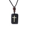 Joddfly Bone Cross Pendant Necklace, 25 Inch Adjustable