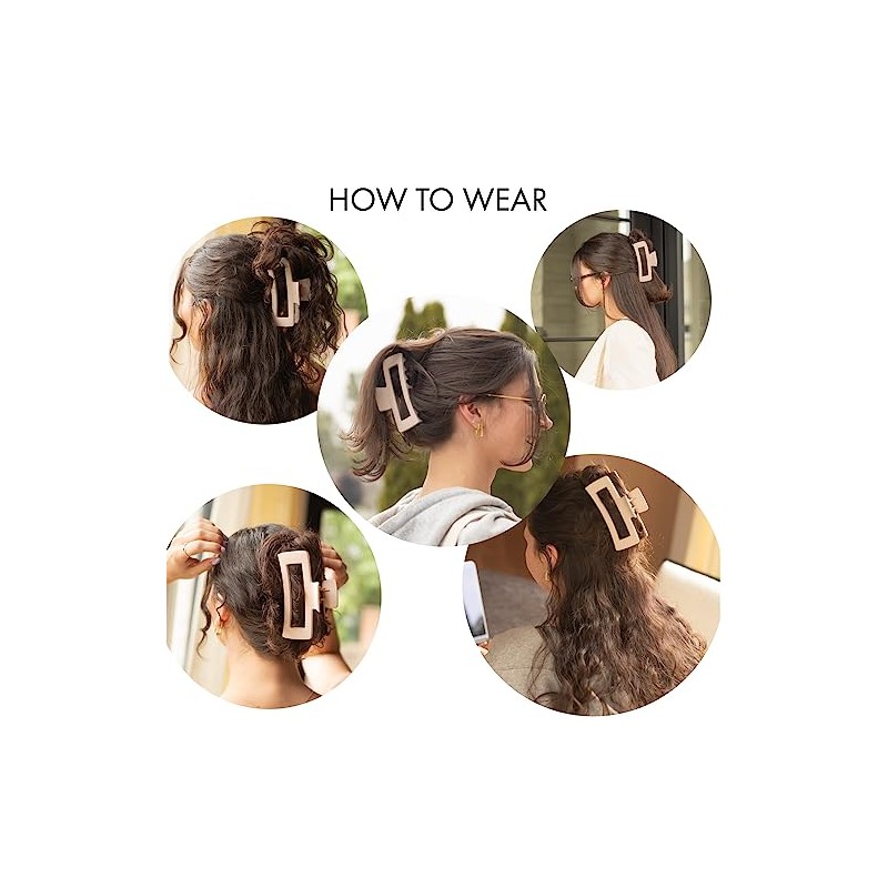 FRAMAR Large Claw Clips For Thick Hair, Hair Claw Clips