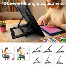 Zocelight Rechargeable A3 Light Board with Built-in Stand,Super Bright Magnetic Light Box for Tracing,Wireless Light Pad for Diamond Painting,Side Buttons,5000mAH Battery,LED Light Table for Drawing