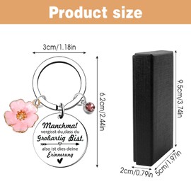 Dadabig Set of 2 Courage Gift Keyrings Inspirational Gifts for Girlfriend Sister Colleague Wife Mother Farewell Gift Motivational Gifts, silver