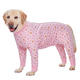 Recovery Suit for Large Medium Dogs After Surgery, Soft Breathable Anti Licking Dog Onesie E-Collar & Cone Alternative, Pet Bodysuit for Preventing Hair Loss Full Cover Wound(2XL, Pink Bunny)
