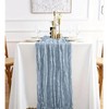 Dusty Blue Cheesecloth Table Runner 35x120 Inch 1 Pack, Boho