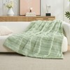 Amélie Home Luxury Striped Faux Fur Throw Blanket for Couch,
