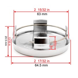 Wheel Center Cap, 2.6 inches (65 mm), 2.5 inches (63 mm), Set of 4, Wheel Center Cap, Hub Cap, Simple, Silver